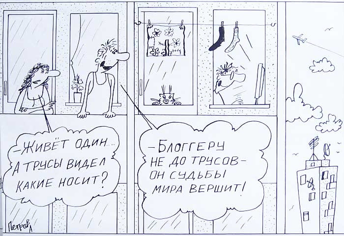 Картинки - карикатуры Александра Петрова. Про блоггера.