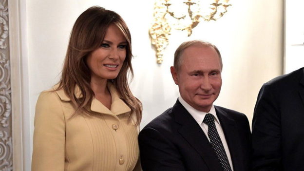 Лицо Мелани Трамп после рукопожатия с Путиным вновь стало мемом